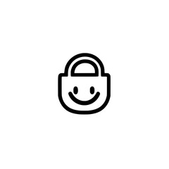 Poster - Secure Smiling Lock Icon for Encryption Privacy Protection and Digital Security Design