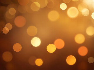 Poster - Abstract Golden glowing bokeh background with circles, soft blur, warm light pattern, festive design, and elegant texture, ai
