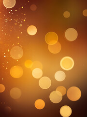 Poster - Abstract Golden glowing bokeh background with circles, soft blur, warm light pattern, festive design, and elegant texture, ai