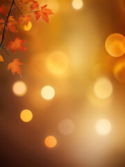 Poster - Abstract Golden glowing bokeh background with circles, soft blur, warm light pattern, festive design, and elegant texture, ai
