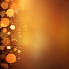 Poster - Abstract Golden glowing bokeh background with circles, soft blur, warm light pattern, festive design, and elegant texture, ai