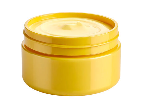 Yellow container of face body cream