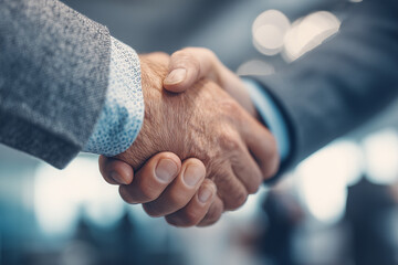 Poster - Two men shaking hands in a business meeting