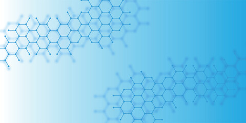 Poster - Abstract blue technology hexagonal background for banner and cover