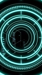 Poster - Animation of scope scannig with dna strand on black background