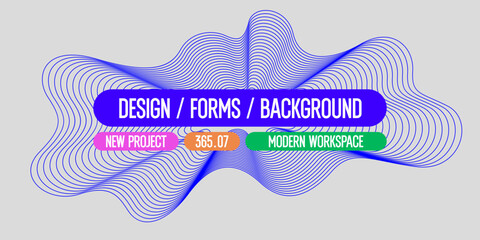 Poster - Vector abstract background with dynamic waves, line and particles. Illustration suitable for design.