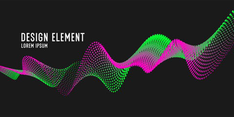 Poster - Futuristic Abstract Background with Dots. Motion Vector Illustration. 