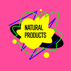 Poster - Isolated image on a background. Vector graphics. Menu organic food illustration. Label for food.