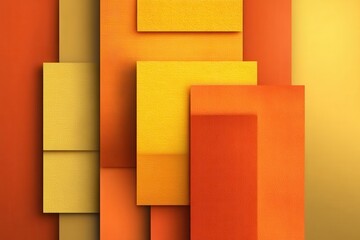 Poster - Colorful geometric abstract with yellow and orange textured rectangles