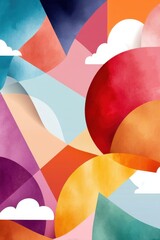 Poster - Colorful abstract geometric design with vibrant shapes and gradient hues
