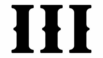 Poster - Three bold black capital letter i characters aligned horizontally on a white background forming a pattern