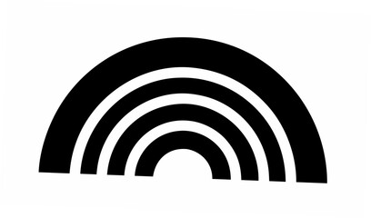 Poster - Illustration of a simple black and white rainbow with four arches on a white background design art
