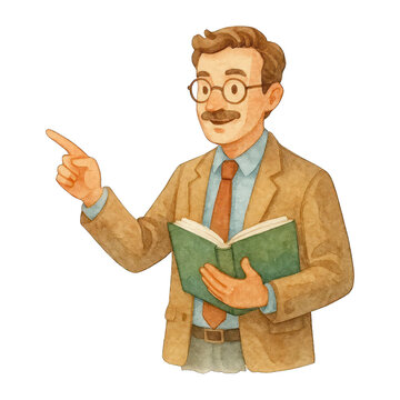 PNG Vintage teacher illustration art