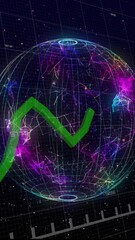 Poster - Animation of graph over globe and black background
