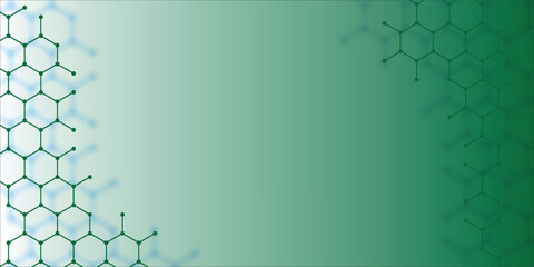 Poster - Abstract green technology hexagonal background for banner and cover