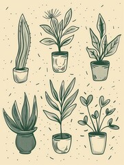 Poster - Minimalistic line art of Botanical wall art