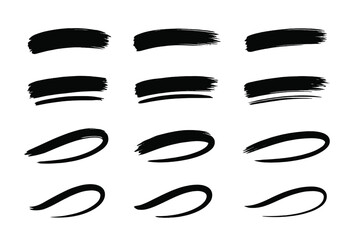 Poster - Black brushstroke designs suitable for various creative projects and artistic applications