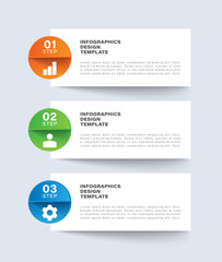 Poster - 3 steps vertical vector infographic template. Infographic layout design with icons and place for data