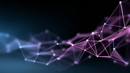 Fototapete - A purple and blue line of dots that are connected to each other. The image is abstract and has a futuristic feel to it