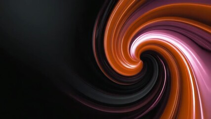 Poster - A spiral of black and orange colors. The spiral is very dark and the colors are very bright