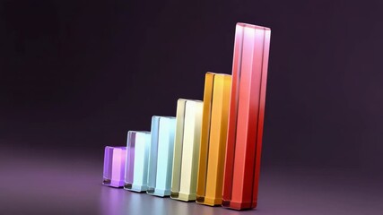 Poster - A series of colorful cubes arranged in a line, with each cube representing a different color. The cubes are arranged in a way that creates a rainbow effect