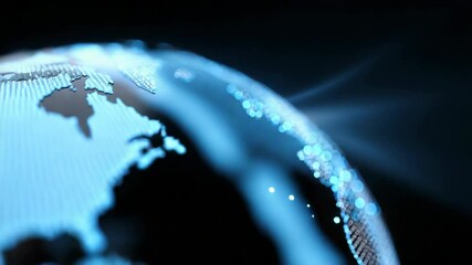 Fototapete - a globe with a blue and white design. the globe is surrounded by a black background. the globe is il