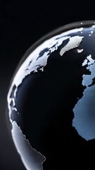 Fototapete - a close up of a globe with a blue and white background. the globe is covered in dots, giving it a fu