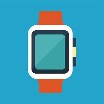 Vector art of a modern smartwatch with a colorful display