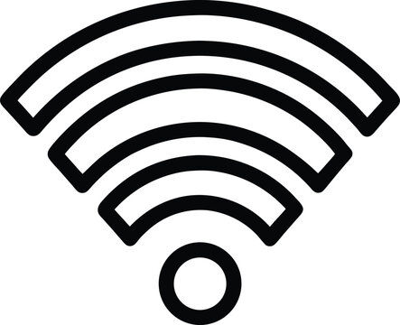 Wi-fi icon . Internet symbol. Network icon. Wi-fi symbol. Internet sign. Wireless network round outline vector icon. Stock vector illustration.