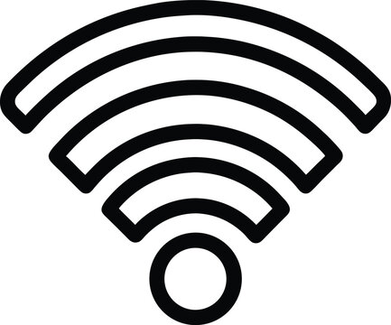 Wi-fi icon . Internet symbol. Network icon. Wi-fi symbol. Internet sign. Wireless network round outline vector icon. Stock vector illustration.