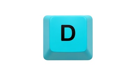 Poster - Isolated Blue Keyboard Key with Letter D