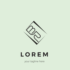 Aufkleber - Modern and creative italic BR letter logo. Creative BR Letter Logo Vector