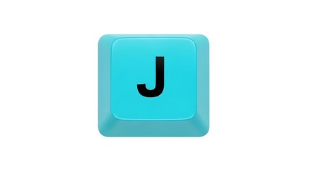 Poster - Isolated Blue Keyboard Key with the Letter J