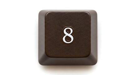 Poster - Number 8 Keycap on White Background