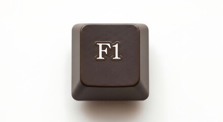 Poster - Close-up of F1 Key on a Computer Keyboard