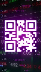  - Animation of qr code, data processing over computer servers