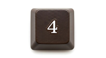 Poster - Isolated Number 4 Keycap on White Background