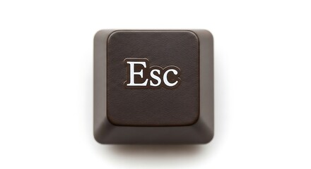 Poster - Close-up of a single escape key from a computer keyboard on white