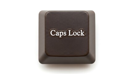 Poster - Caps Lock key on white background, computer keyboard button