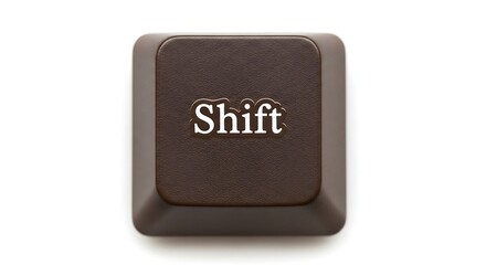 Poster - Close-up of a single shift key from a computer keyboard isolated on white