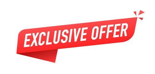 Poster - Exclusive offer banner, sign announcement design with megaphone. Special offer price sign. Advertising discounts symbol. Web element or template design. Vector Illustration