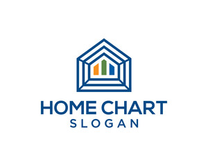 Leinwandbilder - Chart diagram logo design with house