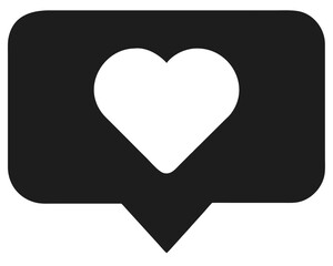 Poster - Black heart like button silhouette design representing social media engagement