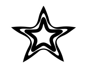 Aufkleber - Black hollow star outline silhouette design representing concept and future
