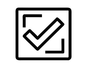 Poster - Clean checkmark tick silhouette in a box symbolizing correct choice