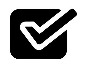 Poster - Clean checkmark silhouette vector design representing positive acceptance and agreement