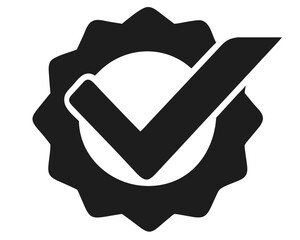 Poster - Clean checkmark tick silhouette design representing approval and validation concept