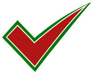 Poster - Red and green check mark symbol representing approval and positive affirmation