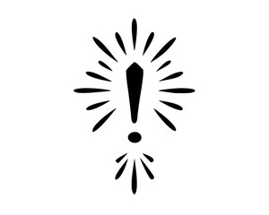 Poster - A bold black exclamation point silhouette vector shape design illustration concept