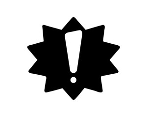 Poster - Black bold exclamation point silhouette graphic design vector symbol icon